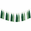 Guirlande à pampilles 200 cm en papier vert blanc décoration de fête