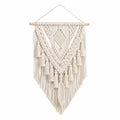 Tenture murale macramé 50 x 90 cm coton écru style bohème décorative