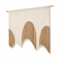 Tenture murale 90 x 100 cm en corde de coton beige et marron décoration bohème