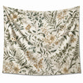 Tapisserie murale 150 x 150 cm tissu imprimé floral beige vert style botanique décoratif